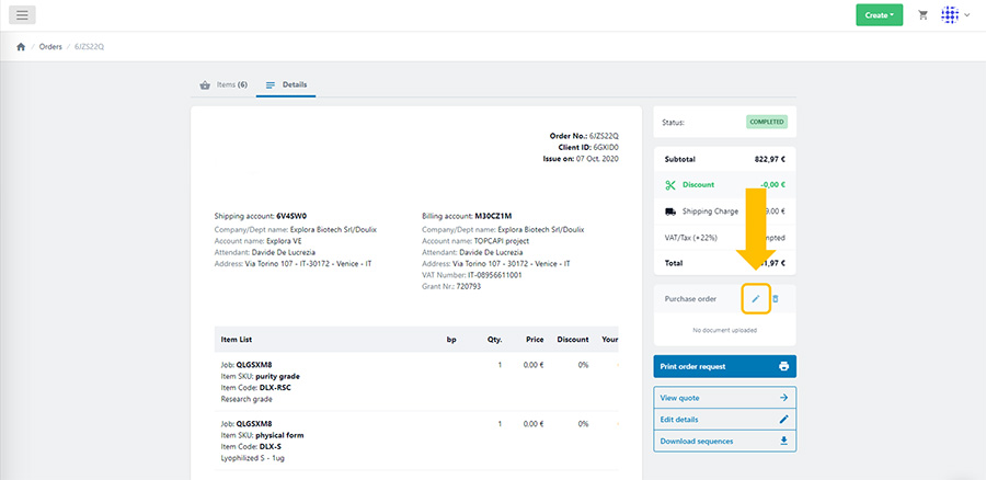How to upload your Purchase Order